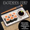 Silver Buffalo Rick and Morty Plant Portal Fall Ceramic Sushi Set with Dipping Sauce Dish and Matching Chopsticks(Star Wars Japanese Art)