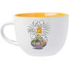 Silver Buffalo Sanrio Gudetama Lazy Egg Dangerous Situations Ceramic Soup Mug with Spoon, 24 Ounces(Gudetama Dangerous Situations Boxed)
