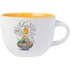 Silver Buffalo Sanrio Gudetama Lazy Egg Dangerous Situations Ceramic Soup Mug with Spoon, 24 Ounces(Gudetama Dangerous Situations Boxed)