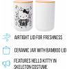 Silver Buffalo Sanrio Hello Kitty Frankenstein Sculpted Ceramic Cookie Jar, 7” x 5.75” x 9.75”(Hello Kitty Skeleton Black and White (Ceramic with Bamboo Lid))