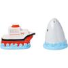 Silver Buffalo Sanrio Hello Kitty Halloween Ceramic Salt and Pepper Shaker Set, 5” L x 2” W x 3.5” H(Jaws Shark Breach and Orca)