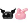 Silver Buffalo Sanrio Hello Kitty Halloween Ceramic Salt and Pepper Shaker Set, 5” L x 2” W x 3.5” H(Sanrio Melody And Kuromi Faces)