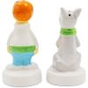 Silver Buffalo Sanrio Hello Kitty Halloween Ceramic Salt and Pepper Shaker Set, 5” L x 2” W x 3.5” H(The Jetsons George and Astro)