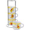 Silver Buffalo Sanrio Hello Kitty Halloween Themed 4 pack Ceramic Espresso Set with Storage Rack, 3 Ounces(Winnie the Pooh)