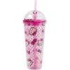 Silver Buffalo Sanrio Hello Kitty Pink Polka Dots and Bows Dome Glitter Top Travel Tumbler, 24 Ounces