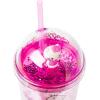 Silver Buffalo Sanrio Hello Kitty Pink Polka Dots and Bows Dome Glitter Top Travel Tumbler, 24 Ounces