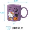 Silver Buffalo Sanrio Hello Kitty Spooky Halloween Glass Coffee Mug, 17.5 ounces(Sanrio Hello Kitty Halloween Pumpkin Bats)