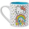Silver Buffalo Sanrio Hello Kitty Spooky Halloween Glass Coffee Mug, 17.5 ounces(Sanrio Hello Kitty Rainbow Glitter)