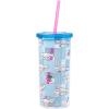 Silver Buffalo Sanrio Hello Kitty Zodiac Signs Iridescent Double Walled Tritan Water Bottle, 18 Ounces(Cinnamoroll Checkered)