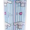 Silver Buffalo Sanrio Hello Kitty Zodiac Signs Iridescent Double Walled Tritan Water Bottle, 18 Ounces(Cinnamoroll Hearts and Stripes)