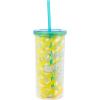 Silver Buffalo Sanrio Hello Kitty Zodiac Signs Iridescent Double Walled Tritan Water Bottle, 18 Ounces(Cinnamoroll Lemons)