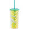 Silver Buffalo Sanrio Hello Kitty Zodiac Signs Iridescent Double Walled Tritan Water Bottle, 18 Ounces(Cinnamoroll Lemons)