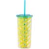 Silver Buffalo Sanrio Hello Kitty Zodiac Signs Iridescent Double Walled Tritan Water Bottle, 18 Ounces(Cinnamoroll Lemons)