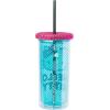 Silver Buffalo Sanrio Hello Kitty Zodiac Signs Iridescent Double Walled Tritan Water Bottle, 18 Ounces(Hello Kitty Blue Polka Dot with Rhinestones Lid)
