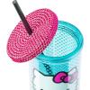 Silver Buffalo Sanrio Hello Kitty Zodiac Signs Iridescent Double Walled Tritan Water Bottle, 18 Ounces(Hello Kitty Blue Polka Dot with Rhinestones Lid)