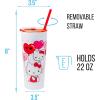 Silver Buffalo Sanrio Hello Kitty Zodiac Signs Iridescent Double Walled Tritan Water Bottle, 18 Ounces(Hello Kitty Heart Balloons)