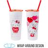 Silver Buffalo Sanrio Hello Kitty Zodiac Signs Iridescent Double Walled Tritan Water Bottle, 18 Ounces(Hello Kitty Heart Balloons)