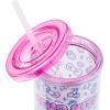 Silver Buffalo Sanrio Hello Kitty Zodiac Signs Iridescent Double Walled Tritan Water Bottle, 18 Ounces(Hello Kitty Neon Fruit Pattern)