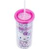 Silver Buffalo Sanrio Hello Kitty Zodiac Signs Iridescent Double Walled Tritan Water Bottle, 18 Ounces(Hello Kitty Neon Fruit Pattern)