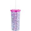 Silver Buffalo Sanrio Hello Kitty Zodiac Signs Iridescent Double Walled Tritan Water Bottle, 18 Ounces(Hello Kitty Neon Fruit Pattern)
