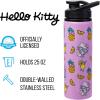 Silver Buffalo Sanrio Hello Kitty Zodiac Signs Iridescent Double Walled Tritan Water Bottle, 18 Ounces(Hello Kitty Pineapples and Lemonade)