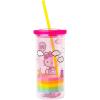 Silver Buffalo Sanrio Hello Kitty Zodiac Signs Iridescent Double Walled Tritan Water Bottle, 18 Ounces(Hello Kitty Spring and Summer)