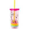 Silver Buffalo Sanrio Hello Kitty Zodiac Signs Iridescent Double Walled Tritan Water Bottle, 18 Ounces(Hello Kitty Spring and Summer)
