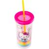 Silver Buffalo Sanrio Hello Kitty Zodiac Signs Iridescent Double Walled Tritan Water Bottle, 18 Ounces(Hello Kitty Spring and Summer)