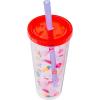 Silver Buffalo Sanrio Hello Kitty Zodiac Signs Iridescent Double Walled Tritan Water Bottle, 18 Ounces(Hello Kitty Tropical Summer Boba)