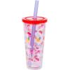 Silver Buffalo Sanrio Hello Kitty Zodiac Signs Iridescent Double Walled Tritan Water Bottle, 18 Ounces(Hello Kitty Tropical Summer Boba)