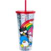 Silver Buffalo Sanrio Hello Kitty Zodiac Signs Iridescent Double Walled Tritan Water Bottle, 18 Ounces(Hello Kitty and Friends (Big))