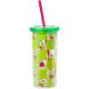 Silver Buffalo Sanrio Hello Kitty Zodiac Signs Iridescent Double Walled Tritan Water Bottle, 18 Ounces(Keroppi Checkered)