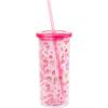 Silver Buffalo Sanrio Hello Kitty Zodiac Signs Iridescent Double Walled Tritan Water Bottle, 18 Ounces(My Melody Strawberry Love)