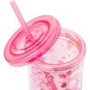 Silver Buffalo Sanrio Hello Kitty Zodiac Signs Iridescent Double Walled Tritan Water Bottle, 18 Ounces(My Melody Strawberry Love)