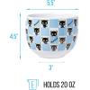 Silver Buffalo Sanrio Hello Kitty and Friends Badtz-Maru Poses Yellow Stripe Ceramic Ramen Noodle Rice Bowl with Chopsticks, Microwave Safe, 20 Ounces(Chococat Checkered)