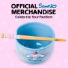 Silver Buffalo Sanrio Hello Kitty and Friends Badtz-Maru Poses Yellow Stripe Ceramic Ramen Noodle Rice Bowl with Chopsticks, Microwave Safe, 20 Ounces(Cinnamoroll Strawberry)