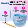 Silver Buffalo Sanrio Hello Kitty and Friends Badtz-Maru Poses Yellow Stripe Ceramic Ramen Noodle Rice Bowl with Chopsticks, Microwave Safe, 20 Ounces(Cinnamoroll Strawberry)