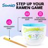 Silver Buffalo Sanrio Hello Kitty and Friends Badtz-Maru Poses Yellow Stripe Ceramic Ramen Noodle Rice Bowl with Chopsticks, Microwave Safe, 20 Ounces(Cinnamoroll Lemons)