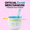 Silver Buffalo Sanrio Hello Kitty and Friends Badtz-Maru Poses Yellow Stripe Ceramic Ramen Noodle Rice Bowl with Chopsticks, Microwave Safe, 20 Ounces(Cinnamoroll Lemons)