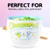 Silver Buffalo Sanrio Hello Kitty and Friends Badtz-Maru Poses Yellow Stripe Ceramic Ramen Noodle Rice Bowl with Chopsticks, Microwave Safe, 20 Ounces(Cinnamoroll Lemons)