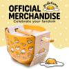 Silver Buffalo Sanrio Hello Kitty and Friends Badtz-Maru Poses Yellow Stripe Ceramic Ramen Noodle Rice Bowl with Chopsticks, Microwave Safe, 20 Ounces(Gudetama I Can’t)