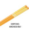 Silver Buffalo Sanrio Hello Kitty and Friends Badtz-Maru Poses Yellow Stripe Ceramic Ramen Noodle Rice Bowl with Chopsticks, Microwave Safe, 20 Ounces(Gudetama Sailing in Ramen)