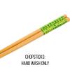 Silver Buffalo Sanrio Hello Kitty and Friends Badtz-Maru Poses Yellow Stripe Ceramic Ramen Noodle Rice Bowl with Chopsticks, Microwave Safe, 20 Ounces(Keroppi Pattern)