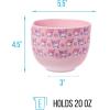Silver Buffalo Sanrio Hello Kitty and Friends Badtz-Maru Poses Yellow Stripe Ceramic Ramen Noodle Rice Bowl with Chopsticks, Microwave Safe, 20 Ounces(My Melody and Kuromi Flowers)