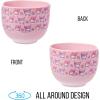 Silver Buffalo Sanrio Hello Kitty and Friends Badtz-Maru Poses Yellow Stripe Ceramic Ramen Noodle Rice Bowl with Chopsticks, Microwave Safe, 20 Ounces(My Melody and Kuromi Flowers)