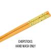 Silver Buffalo Sanrio Hello Kitty and Friends Badtz-Maru Poses Yellow Stripe Ceramic Ramen Noodle Rice Bowl with Chopsticks, Microwave Safe, 20 Ounces(Pompompurin Pattern)