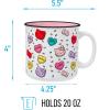 Silver Buffalo Sanrio Hello Kitty and Friends Gudetama Lazy Egg Sailing Ceramic Camper Mug, 20 Ounces(Hello Kitty Candy Hearts)