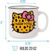 Silver Buffalo Sanrio Hello Kitty and Friends Gudetama Lazy Egg Sailing Ceramic Camper Mug, 20 Ounces(Hello Kitty Cheetah)