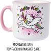 Silver Buffalo Sanrio Hello Kitty and Friends Gudetama Lazy Egg Sailing Ceramic Camper Mug, 20 Ounces(Hello Kitty Riding on a Unicorn)