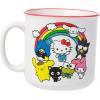 Silver Buffalo Sanrio Hello Kitty and Friends Gudetama Lazy Egg Sailing Ceramic Camper Mug, 20 Ounces(Kitty and Friends Rainbow Glitter)